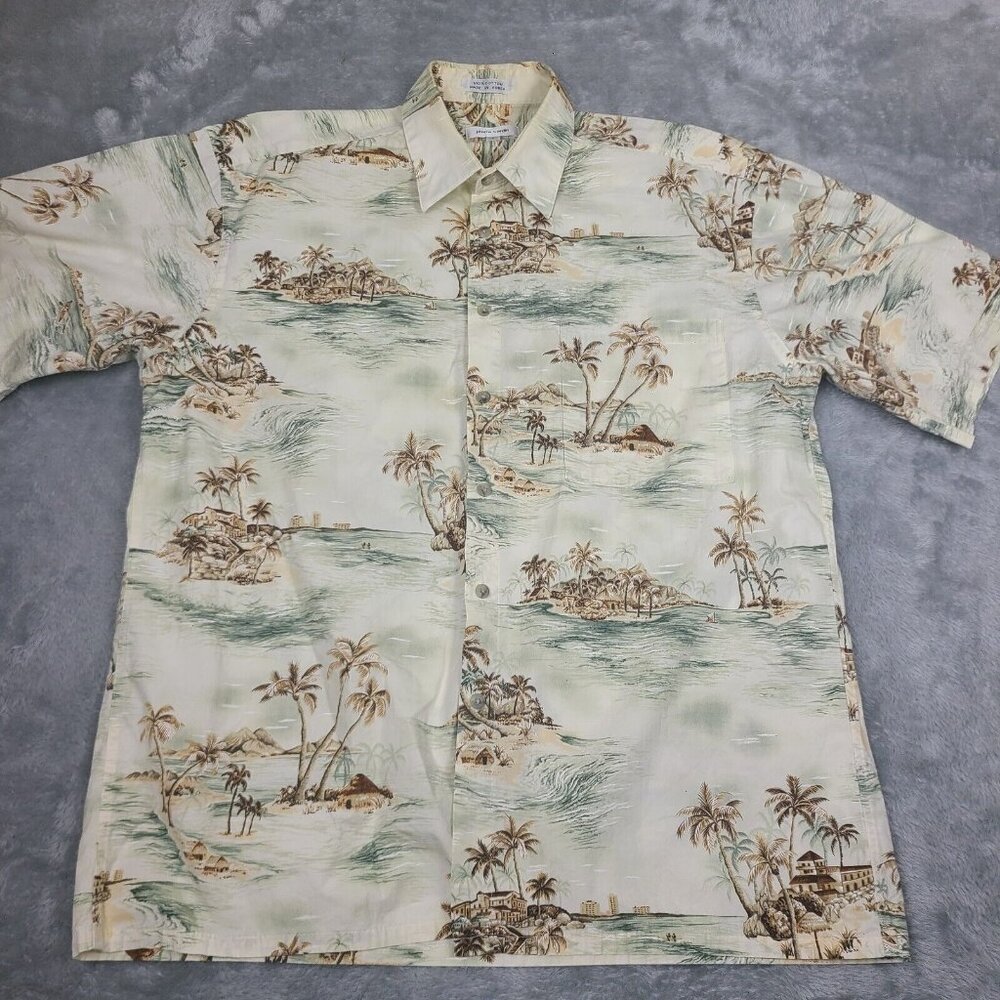 Pierre Cardin Men's‎ Hawaiian Shirt Button Up Size Large